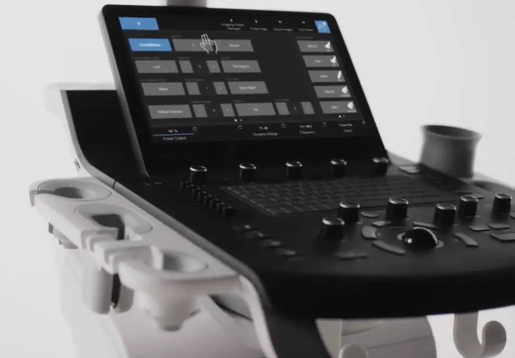 GE Versana Balance touchscreen ultrasound interface
